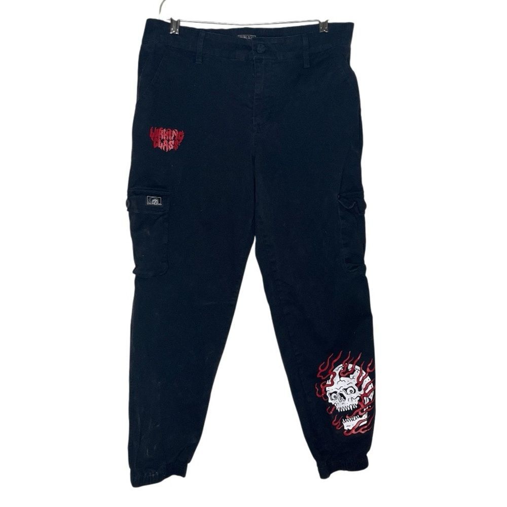 LURKING CLASS Sketchy Tank Black Cargo Jogger Pants Junior Size Large 30” Waist